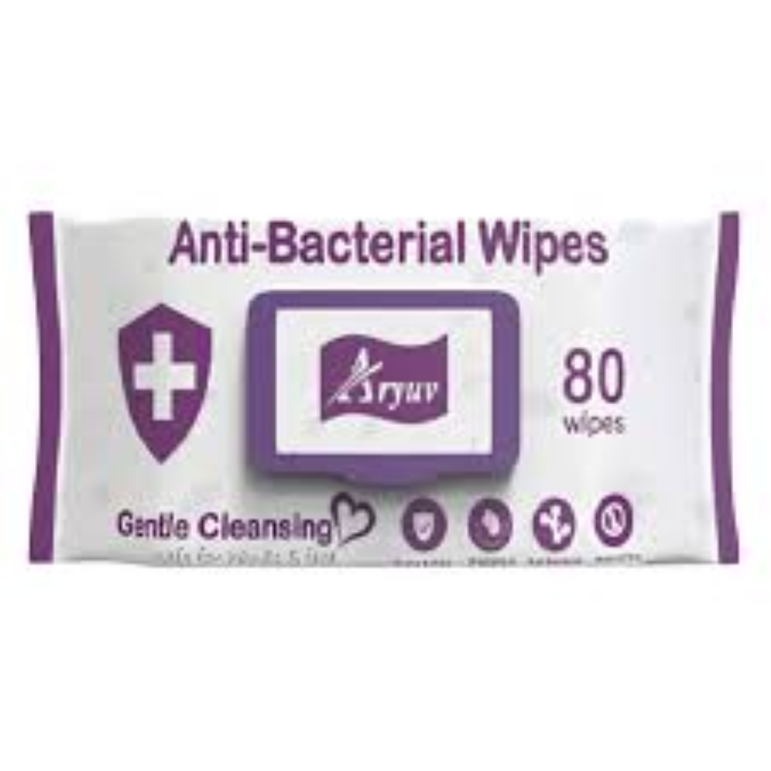 ARYUV ANTIBACTERIAL WIPES 80'S
